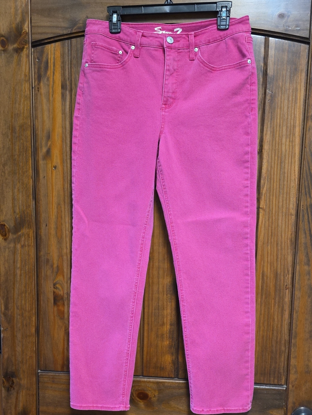 Seven7 High-Rise Pink Straight-Leg Jeans - Size 8